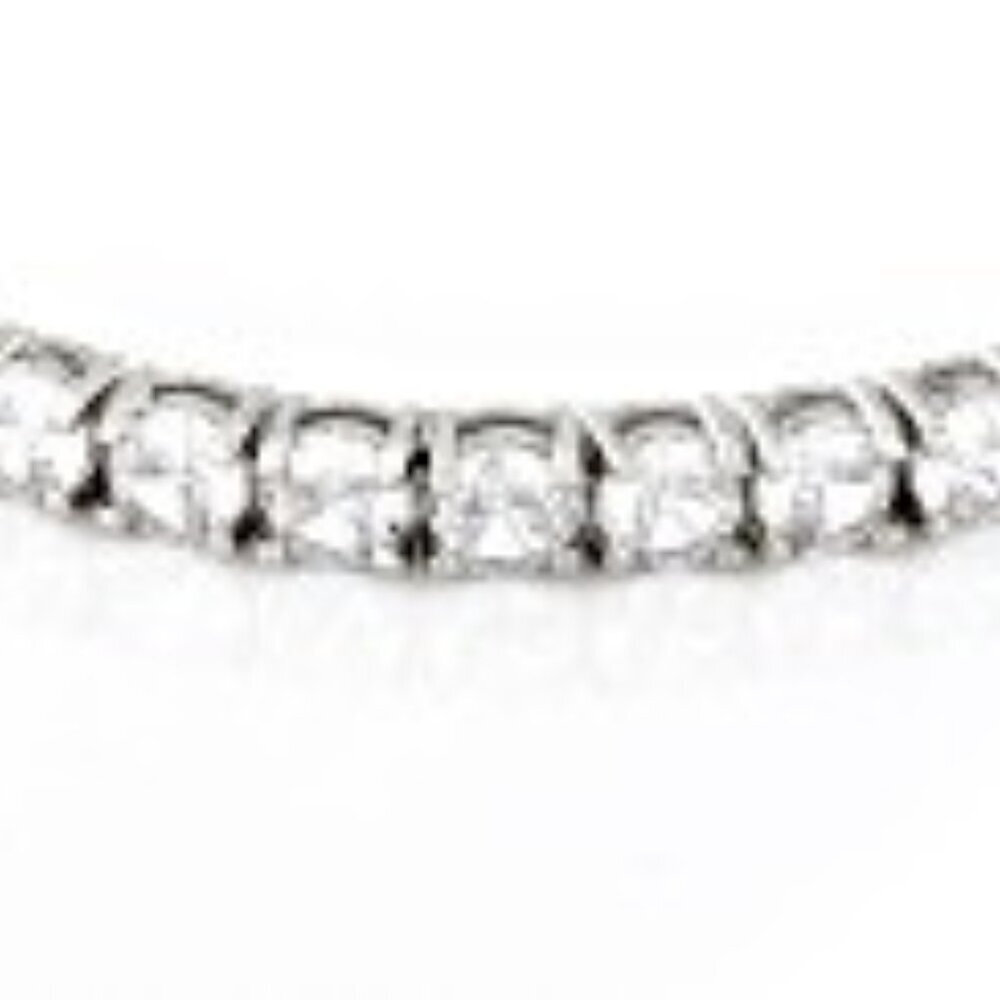 Cubic Zirconia Rhodium Over Brass Tennis Bracelet - Picture 4 of 7